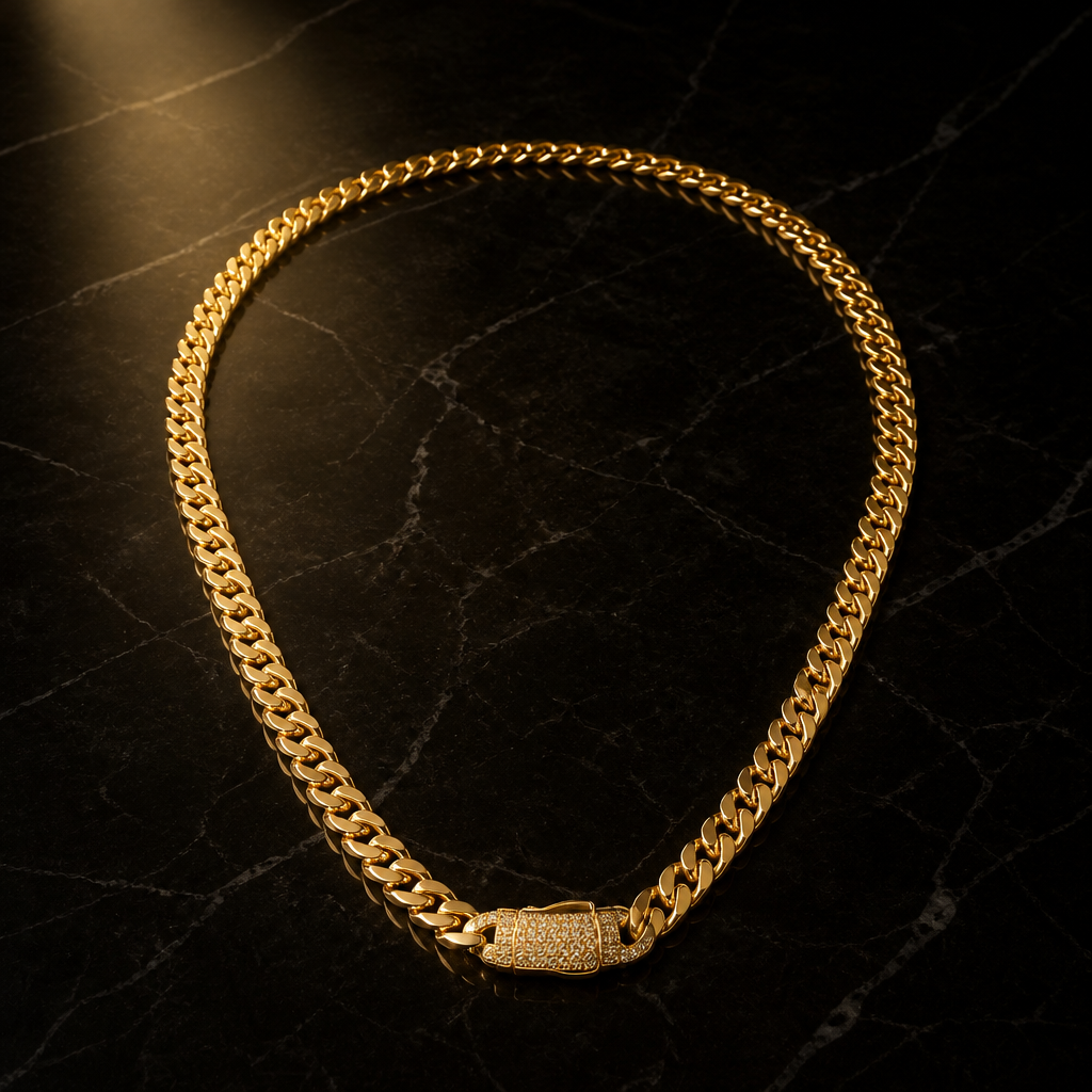 Cadena de oro italiana de diseño elegante
