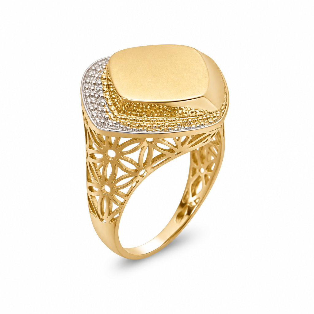 Anillo en oro 10k de diseño exclusivo