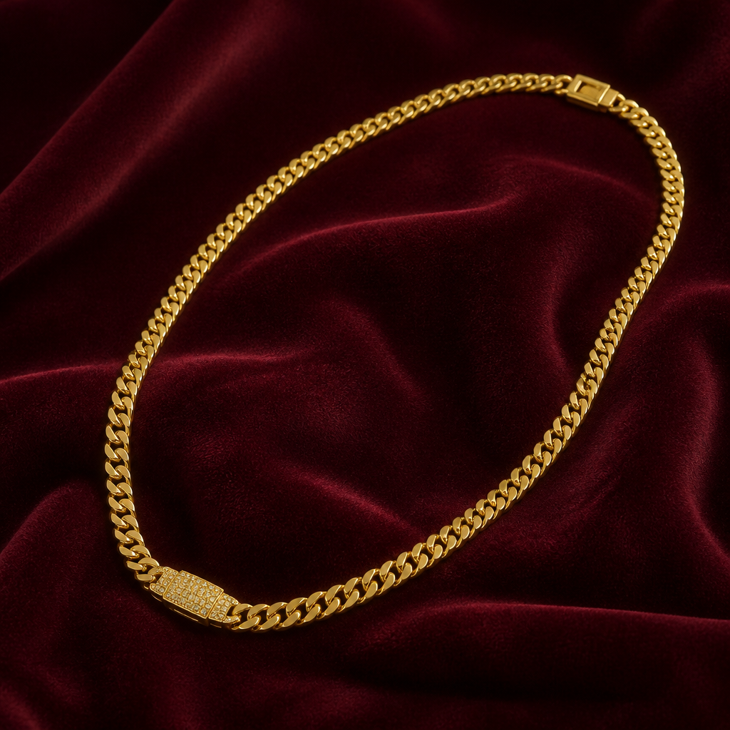 Cadena de oro italiana de diseño elegante