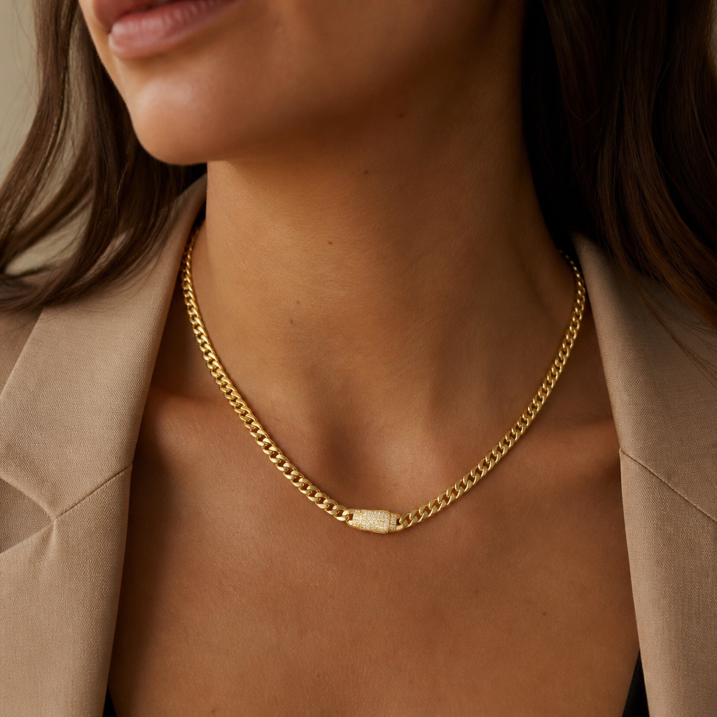 Cadena de oro italiana de diseño elegante