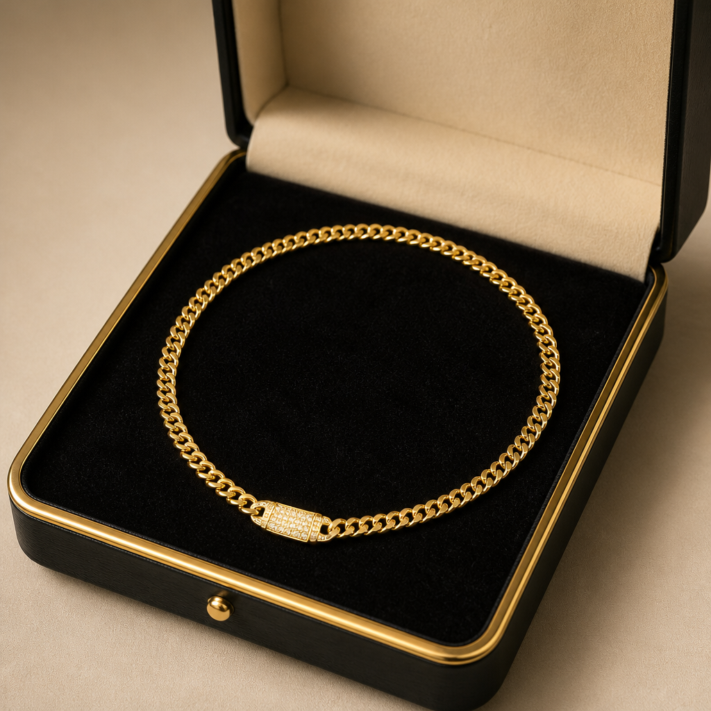 Cadena de oro italiana de diseño elegante