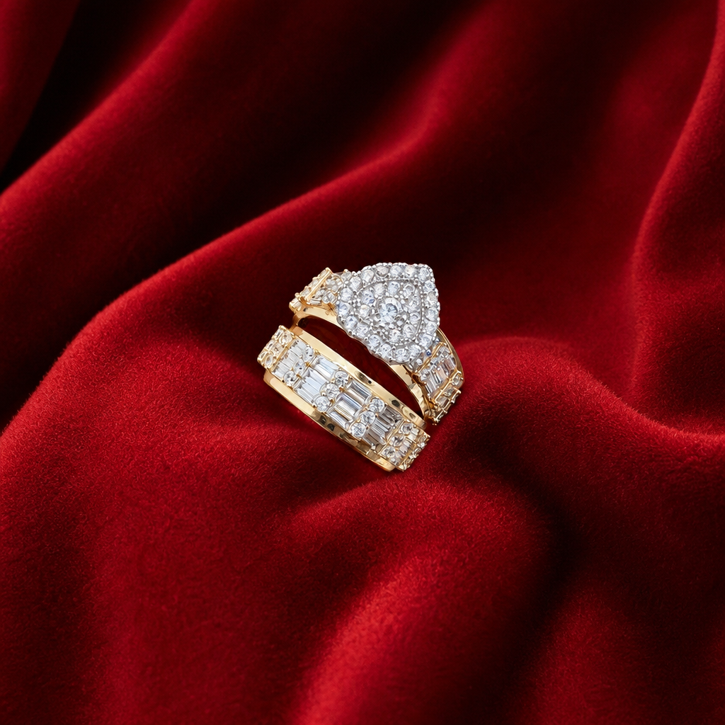 Anillos de compromiso en forma de corazon