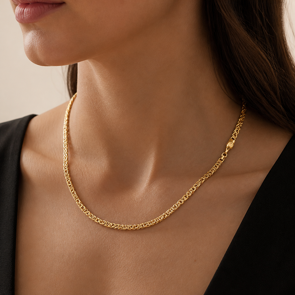 Cadena de tejido chino en oro de 10K