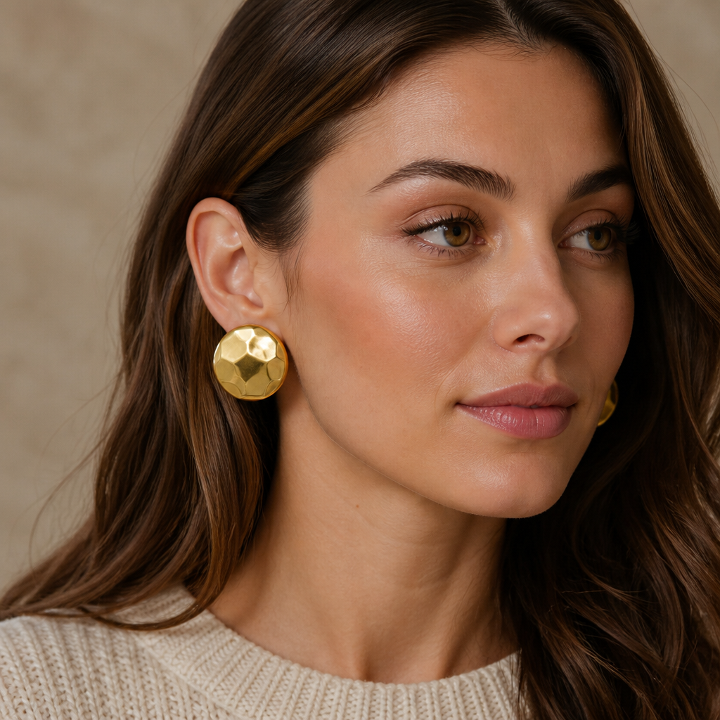 Aretes omegas de 10k grandes