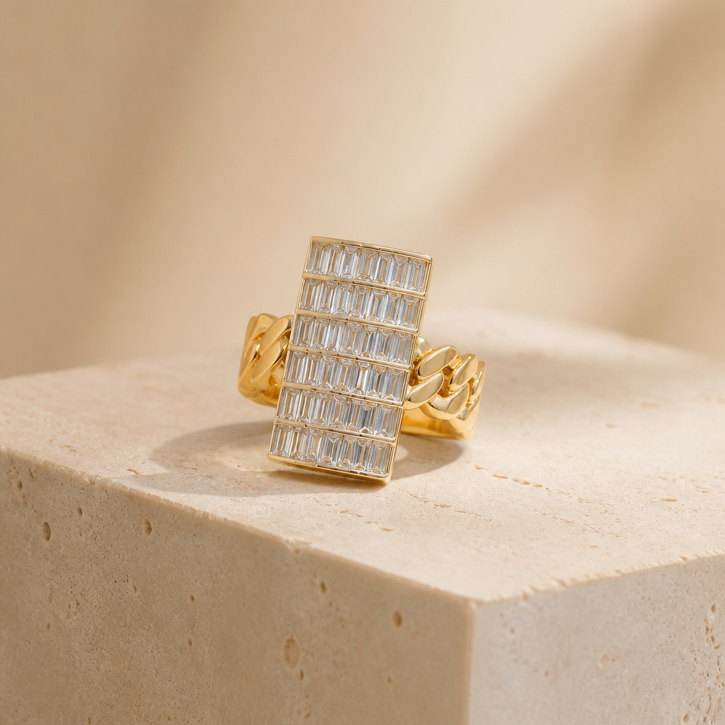 Anillo Rectangular con Zirconia