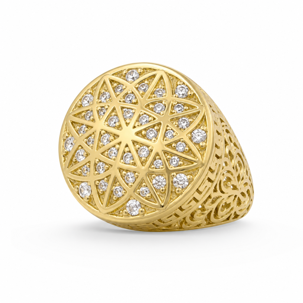 Anillo para caballero en oro de 10k amarillo,