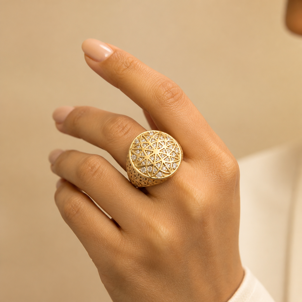 Anillo para caballero en oro de 10k amarillo,