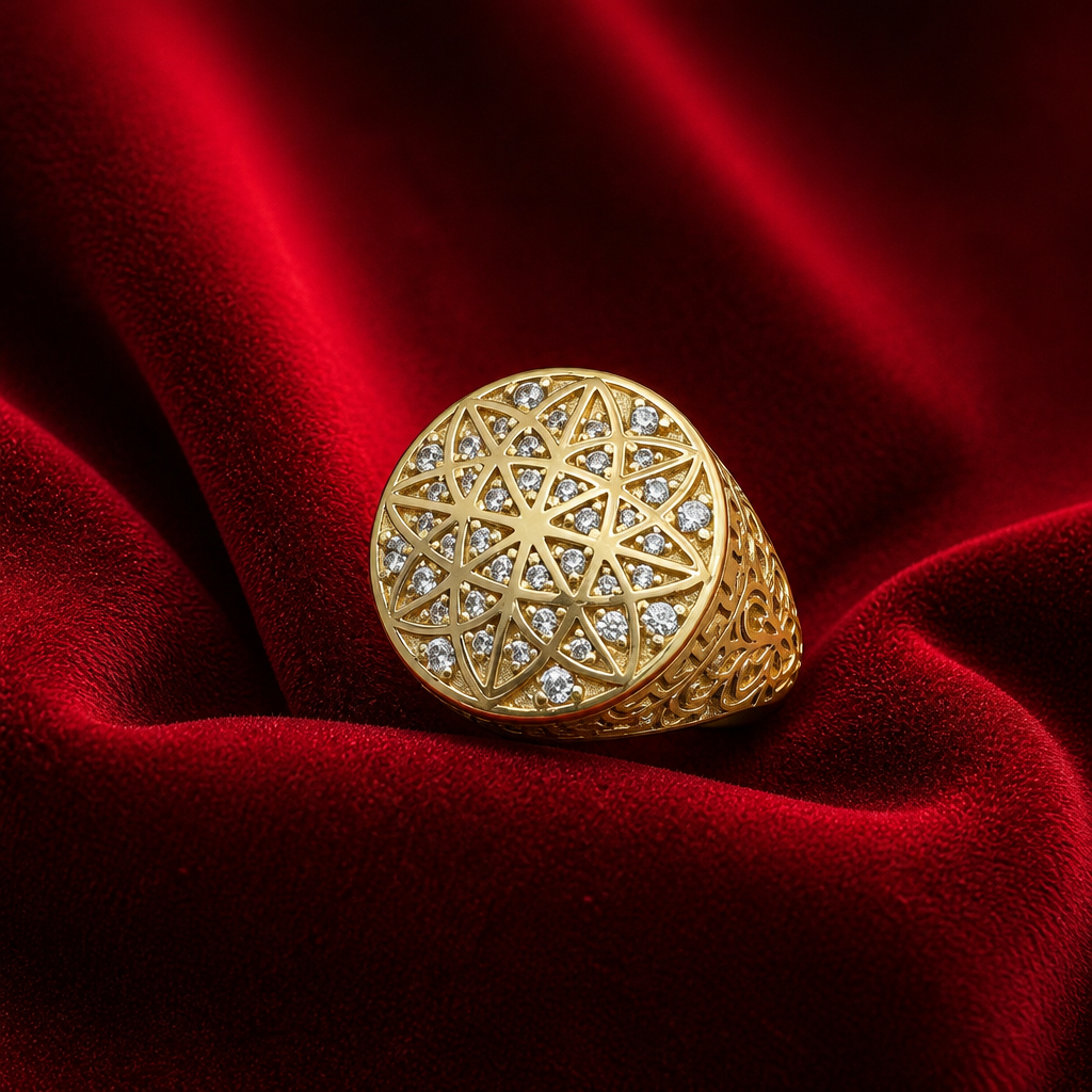 Anillo para caballero en oro de 10k amarillo,