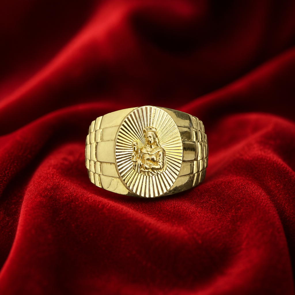 Anillo para caballero en oro de 10k amarillo