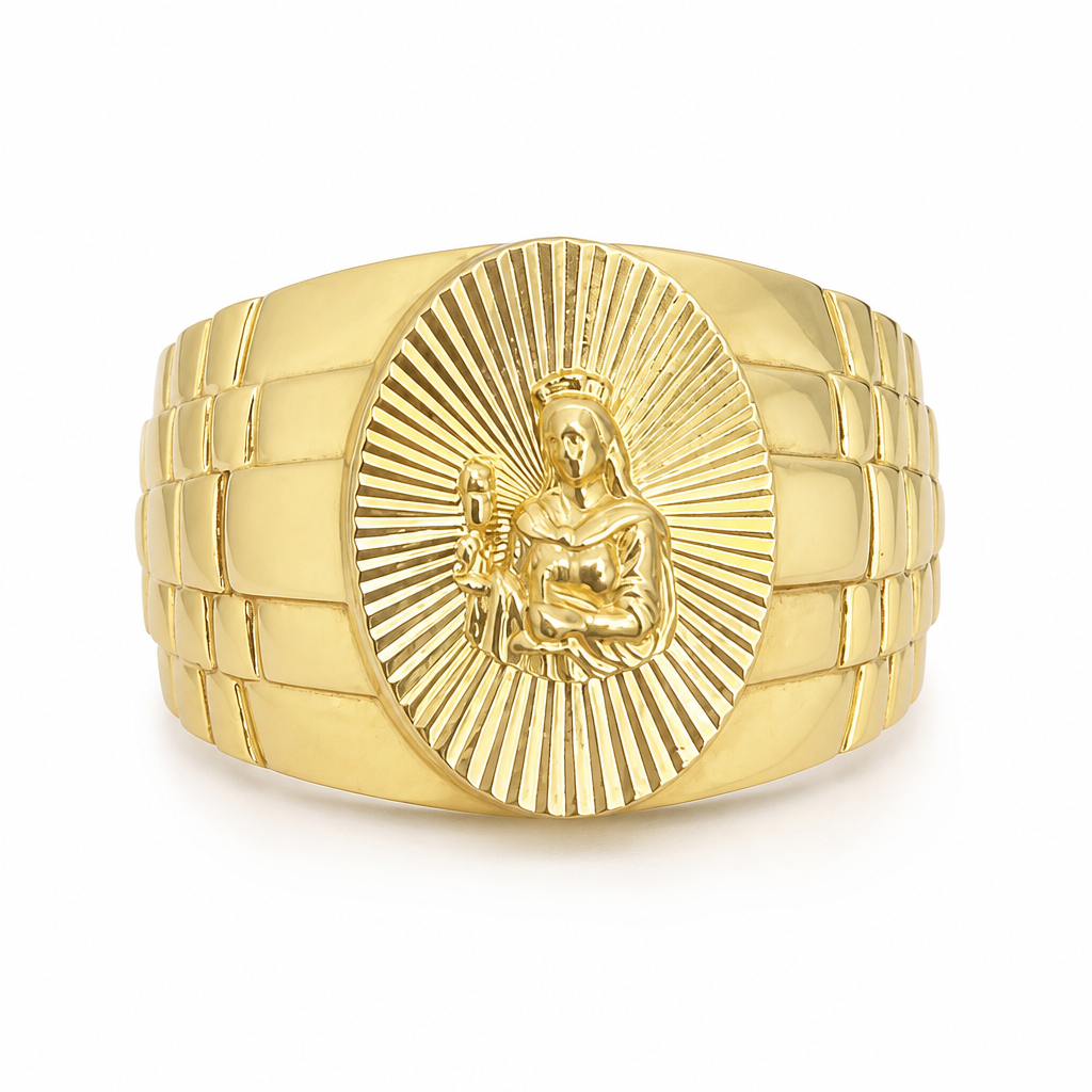 Anillo para caballero en oro de 10k amarillo