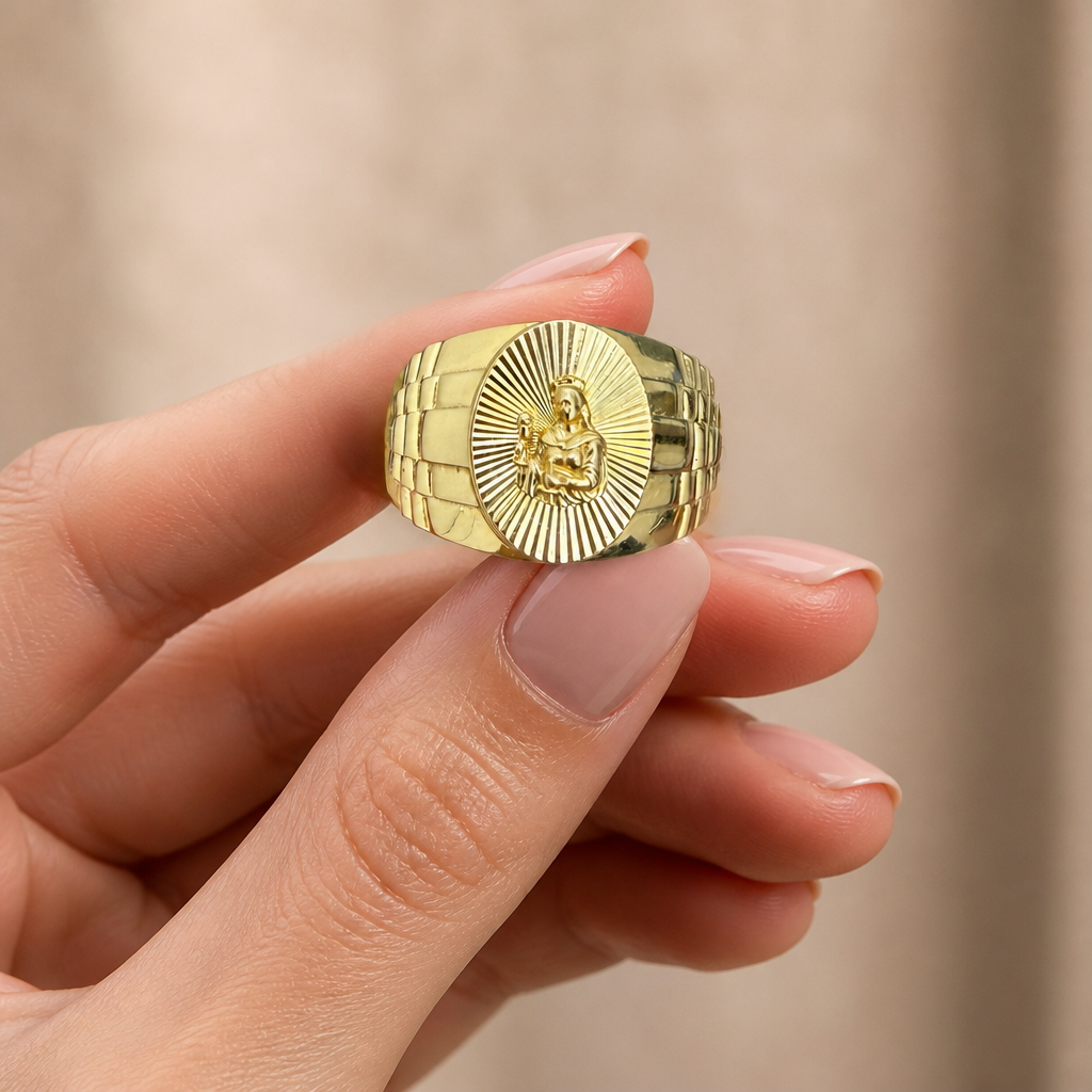 Anillo para caballero en oro de 10k amarillo