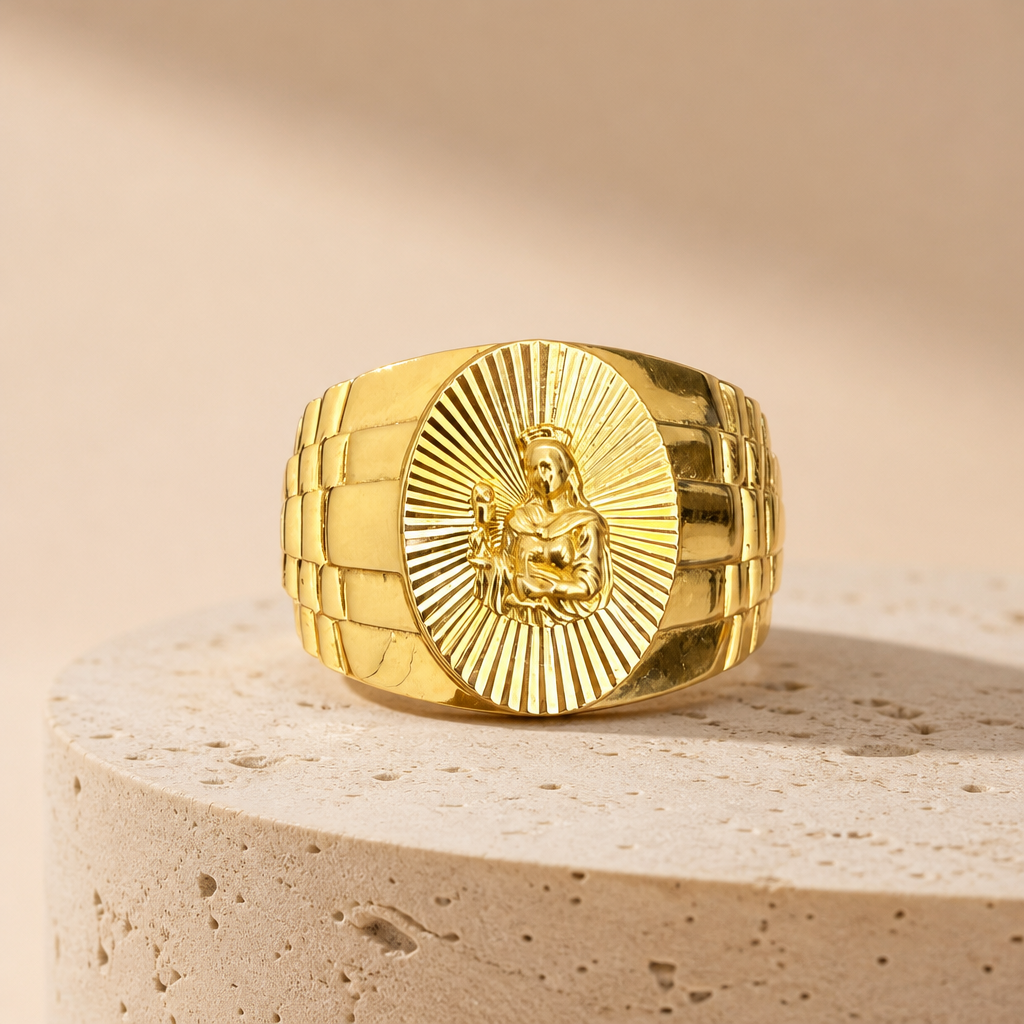 Anillo para caballero en oro de 10k amarillo