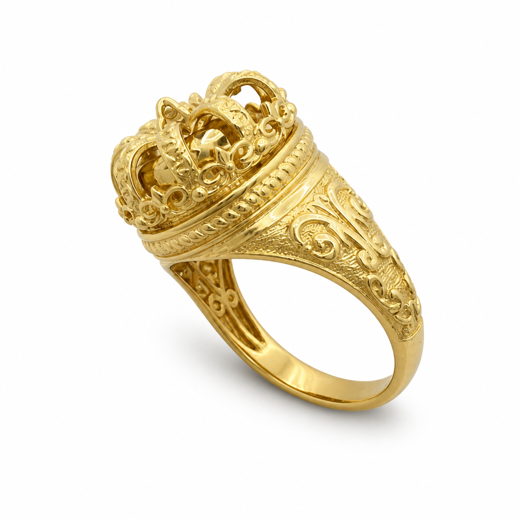 Anillo Corona Real en Oro de 10k Amarillo
