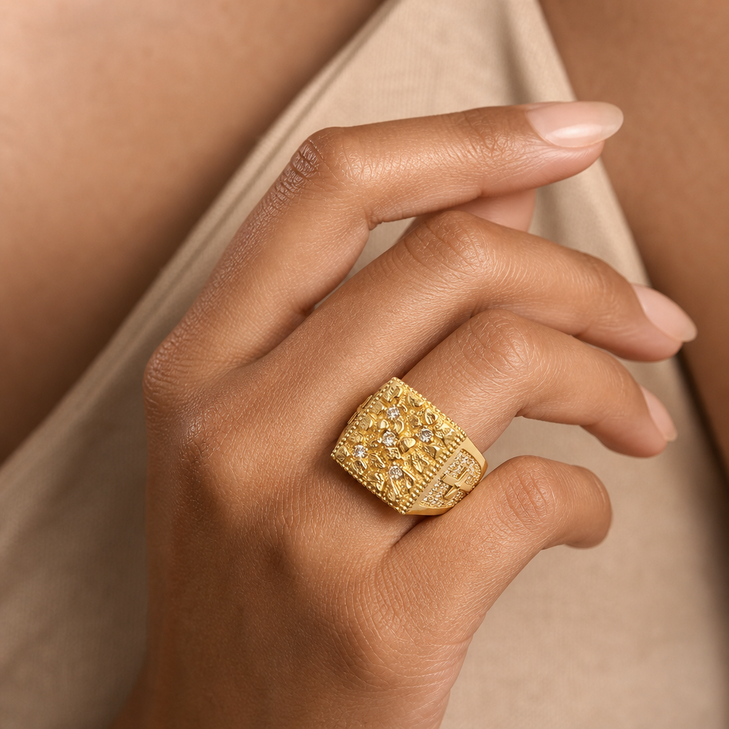 Anillo de Caballero en Oro de 10k Amarillo: