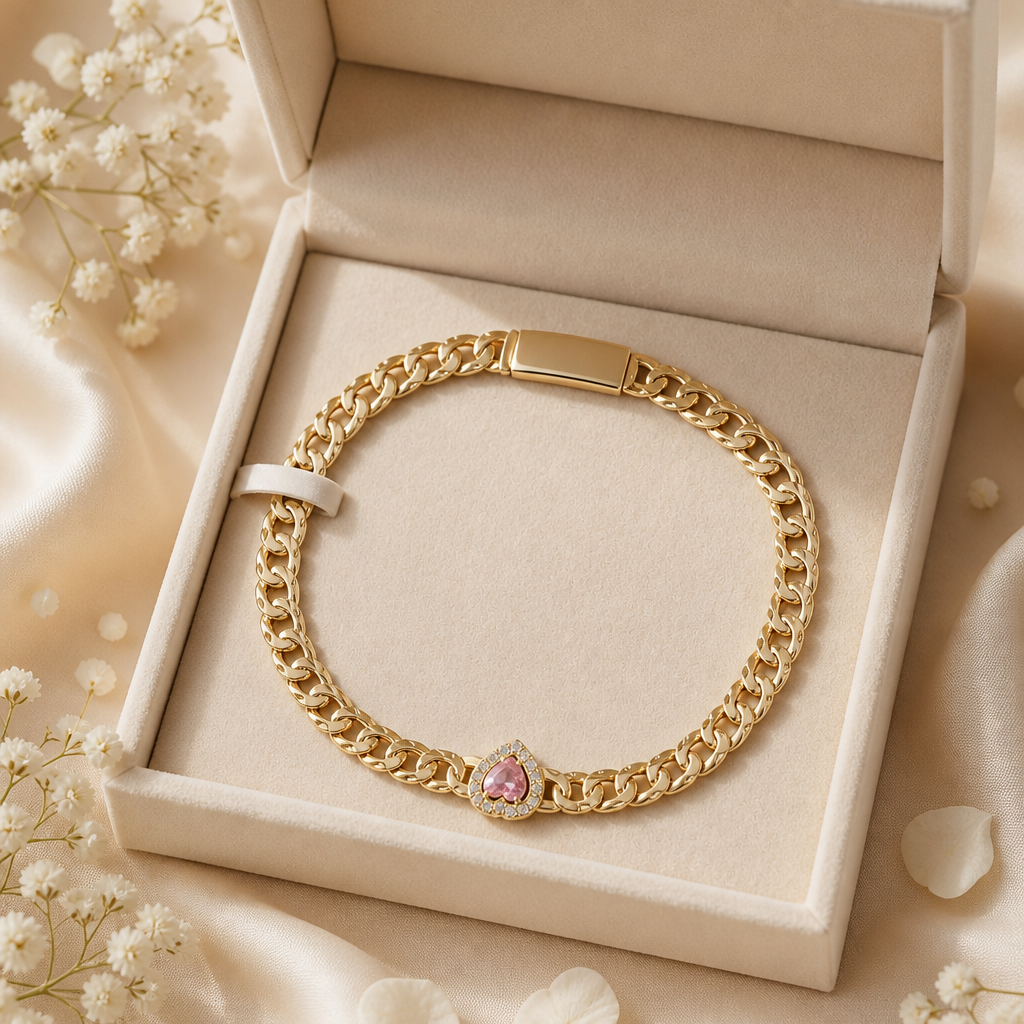 Pulsera de oro amarillo de 10k tejido chino